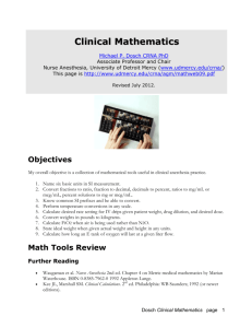 Clinical Mathematics - University of Detroit Mercy