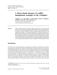 A Theory-Based Measure of Conflict Management