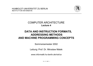 COMPUTER ARCHITECTURE DATA AND INSTRUCTION