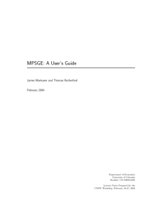 MPSGE: A User's Guide