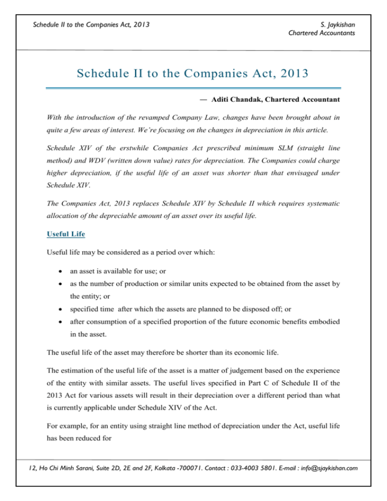 Schedule II to the Companies Act, 2013