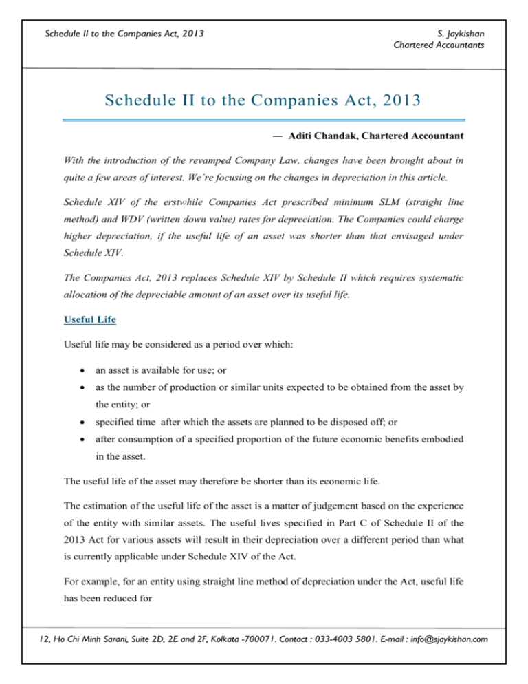 Schedule II To The Companies Act 2013