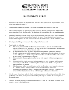 BADMINTON RULES