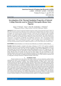 Investigation of the Thermal Insulation Properties of Selected