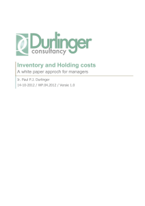 Inventory and Holding costs