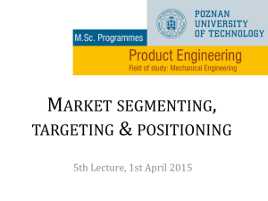 Market segmentation - Product Engineering