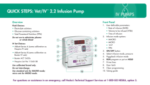 QUICK STEPS: Vet/IV™ 2.2 Infusion Pump
