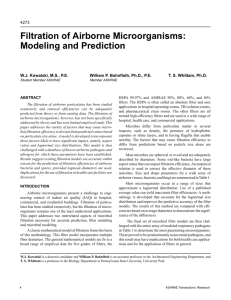 Filtration of Airborne Microorganisms: Modeling and Prediction