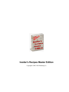 Insider's Recipes Master Edition - the American Club of Christchurch