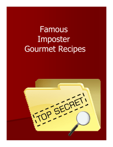 Famous Imposter Gourmet Recipes