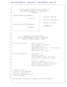 Sentencing Order - Frauds and Scams