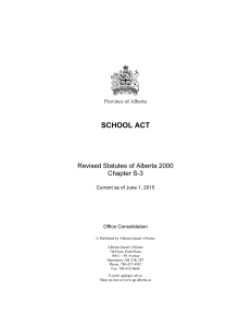 School Act - Alberta Queen's Printer