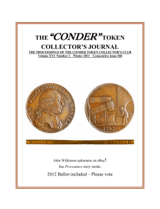 THE“CONDER”TOKEN - Conder Token Collector's Club