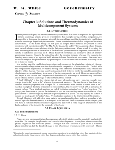 W. M. White Geochemistry Chapter 3: Solutions Chapter 3: Solutions