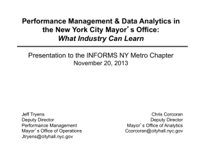 Performance Management & Data Analytics in the New York City