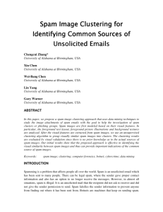 Spam Image Clustering for Identifying Common Sources of