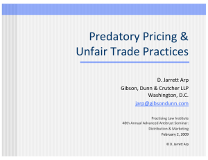 Predatory Pricing & Unfair Trade Practices
