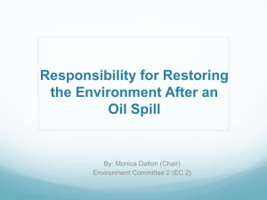Responsibility for restoring the environment after an oil spill