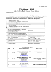 ThinkQuest – 2012 Inter Polytechnic Project Competition