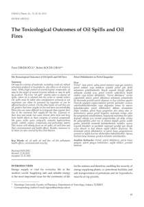 The Toxicological Outcomes of Oil Spills and Oil Fires