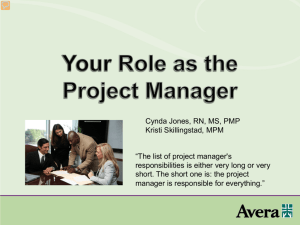 The Role of a Project Manager