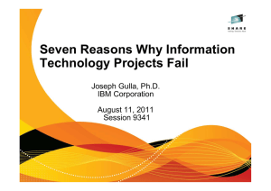 seven Reasons Why Information Technology Projects Fail