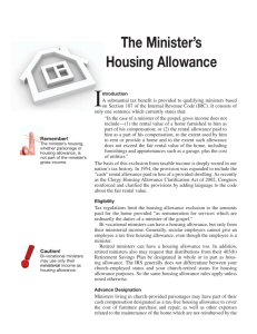 The Minister's Housing Allowance