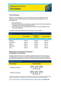 Travel Allowance Reasonable Travel Allowance Expenses for