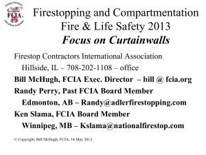 FCIA “Firestop Purchasing 101” - Construction Specifications Canada