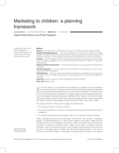 Marketing to children: a planning framework