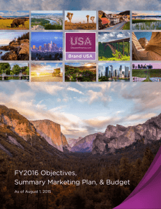 FY 2016 Annual Objectives, Marketing Plan and Budget