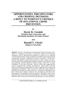 OPPORTUNITIES, PRECIPITATORS AND CRIMINAL DECISIONS