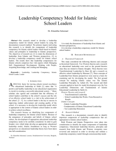 Leadership Competency Model for Islamic School Leaders