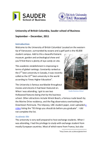 University of British Columbia, Sauder school of Business
