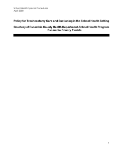 Policy for Tracheostomy Care and Suctioning in the School Health
