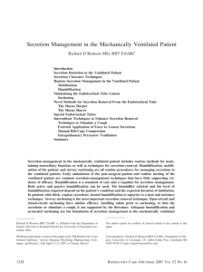 Secretion Management in the Mechanically Ventilated Patient