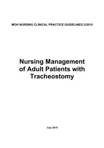 Nursing Management of Adult Patients with Tracheostomy