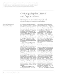 Creating adaptive leaders and organizations: advantages of the new