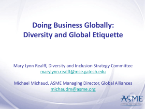 Diversity and Global Etiquette