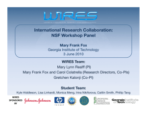 International Research Collaboration: NSF Workshop Panel