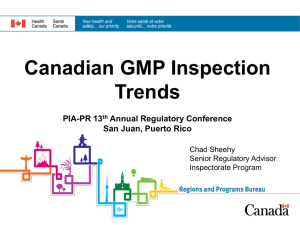 Canadian GMP Inspection Trends
