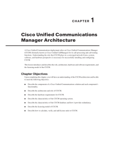 Cisco Unified Communications Manager Architecture