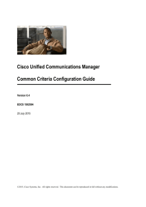 Cisco Unified Communications Manager Common Criteria