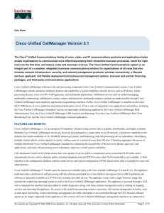 Cisco Unified CallManager Version 5.1