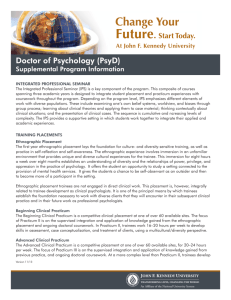 PsyD Program Supplemental Information