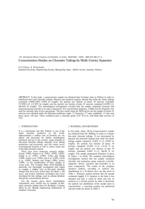 Concentration Studies on Chromite Tailings by Multi Gravity Separator