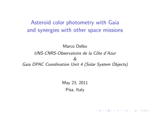 Asteroid color photometry with Gaia and synergies with other space