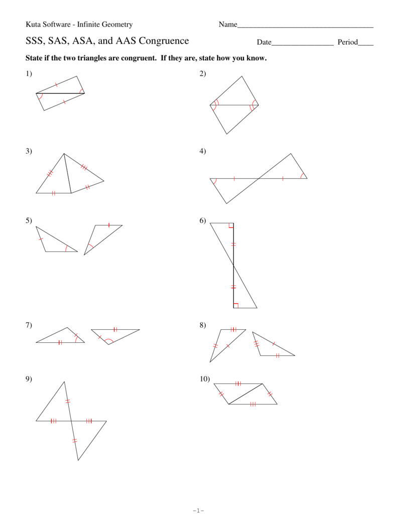 Triangle Congruence Sss And Sas Worksheet Promotiontablecovers