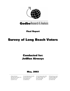 Survey of Long Beach Voters Conducted For JetBlue Airways