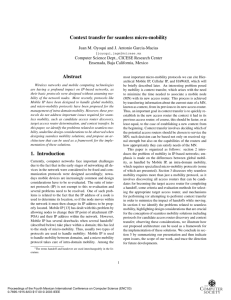 Context transfer for seamless micro-mobility Abstract 1